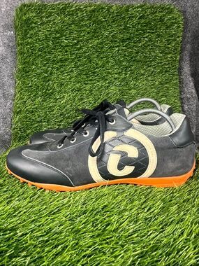 Duca Del Cosma Golf Shoes Men’s 12 EU 45 Navy Orange Spikeless Leather Suede